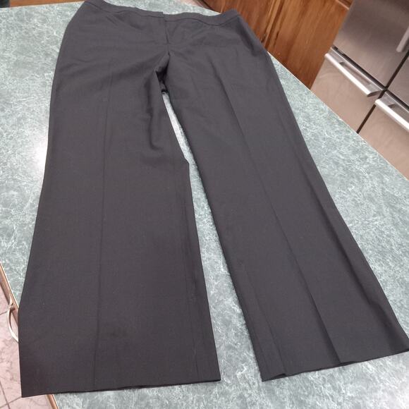 Lafayette 148 New York Women’s Virgin Wool Pants Black Wide Leg Sz 16 Career - Picture 1 of 15